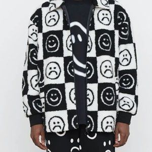 Lazy Oaf Happy Sad Checkerboard Fleece